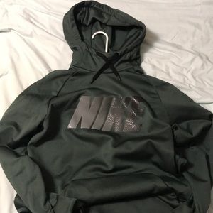 Nike Dri-fit Hoodie Green with Gray to Black Logo